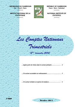 Les Comptes Nationaux Trimestriels - Institut national de la statistique