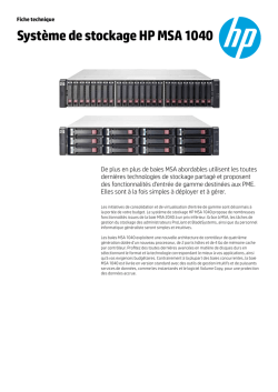 Fiche technique du stockage HP MSA 1040