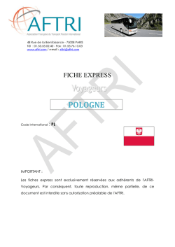 Fiche AFTRI 2014 Pologne - Federation Nationale des Transports