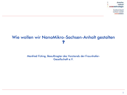 Wie wollen wir NanoMikro–Sachsen-Anhalt - Fraunhofer IWM