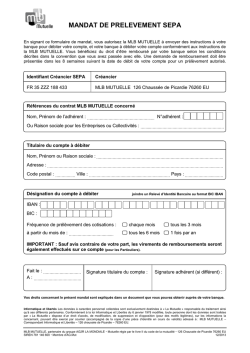 MANDAT DE PRELEVEMENT SEPA