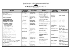 GUIDE PRATIQUE DES SERVICES DISPONIBLES