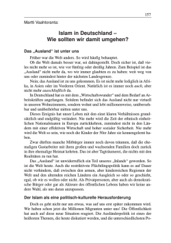 Islam in Deutschland &ndash; Wie sollten wir damit umgehen?