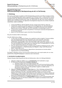 Bagatell-Kündigungen Diskussionsbeitrag zur Rechtsprechung wie