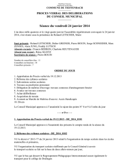 Seance du 24 Janvier 2014