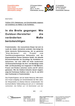 In die Breite gegangen: Wie Outdoor-Hersteller die - Outdoor Show