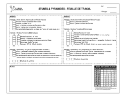 Feuille de travail des stunts et des pyramides