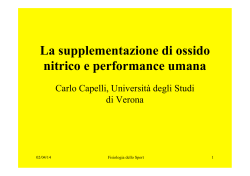 La supplementazione di ossido nitrico e performance