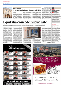 In arrivo i bollettini per Tosap e pubblicit&agrave;