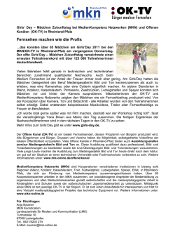 Fernsehen machen wie die Profis achen wie die Profis - LMK