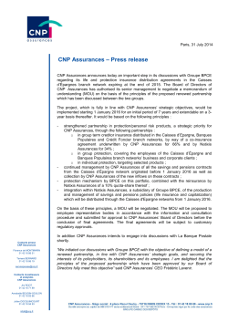 CNP Assurances – Press release