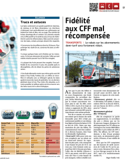 Fidélité aux CFF mal récompensée