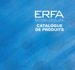 Catalogue de produits - ERFA Canada 2012 Inc.
