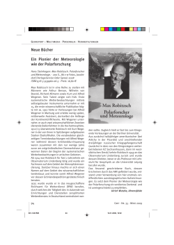 Neue Bücher Ein Pionier der Meteorologie wie - Hans Steinhagen