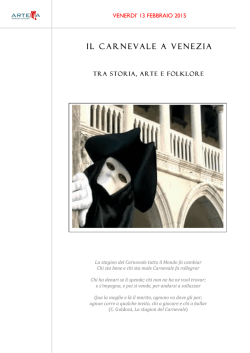IL CARNEVALE A VENEZIA IL CARNEVALE A VENEZIA