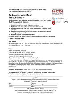 Zu Hause im Kanton Zürich Wie läuft es hier? - NCBI