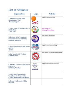 List of Affiliates - Mauritius Trade Union Congress