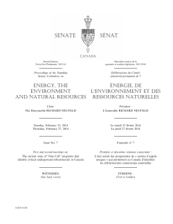 Proceedings of the Standing Senate Committee on Energy, the