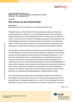 Wie wirksam ist das R&uuml;ckenkolleg? - BGW forum