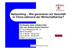 Networking – Wie generieren wir Geschäft in China während der