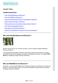 Inhaltsverzeichnis Wie viele Straßenbäume hat Bochum? Wie viel