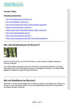 Inhaltsverzeichnis Wie viele Stra&szlig;enb&auml;ume hat Bochum? Wie viel