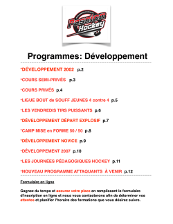 Programmes: Développement