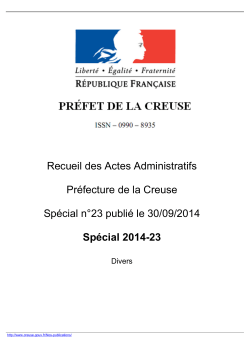 Spécial 2014-23 - Préfecture de la Creuse