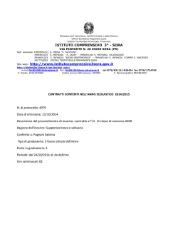 ISTITUTO COMPRENSIVO 3&deg; - SORA Sito web: http://www