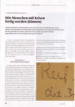 fertig werden (k&ouml;nnen) Wie Menschen mit Krisen - System