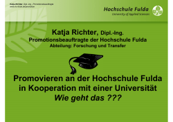 Promotion - Hochschule Fulda