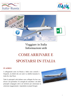 Info Arrivare e spostarsi - Anno del Turismo Italia