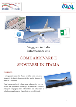 Info Arrivare e spostarsi - Anno del Turismo Italia