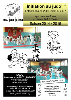 Brochure Initiation au Judo Groupe 1-2-3