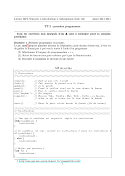 Licence MPI, Semestre 1, Introduction `a l