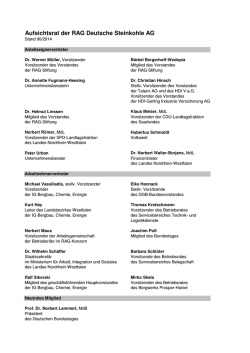 Download der &Uuml;bersicht als PDF-Datei - RAG Deutsche Steinkohle AG