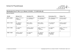 Bericht - Stundenplan KW 42 PT Okt. 14 a - Fachkrankenhaus Coswig