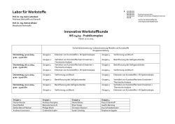 Gruppeneinteilungen und Termine (Masterstudenten)