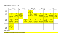 Hallenplan FC Wald Wintersaison 14/15 Stand: 17.10.14 - FC Wald ZH