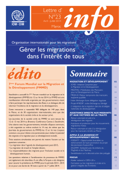 Avril - Juillet 2014 - International Organization for Migration
