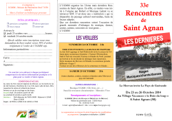Programme des 33 e Rencontres de Saint Agnan