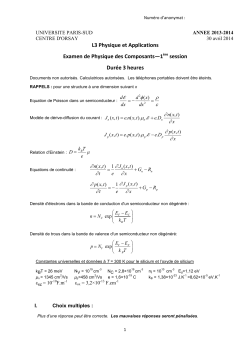 Examen 2014 correction - Université Paris