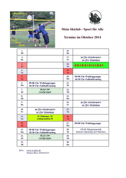 Mein Skiclub - Sport für Alle Termine im Oktober 2014 - Skiclub Spies