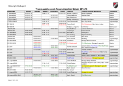 Trainingszeiten und Ansprechpartner Saison 2014/15 - SV Lohhof
