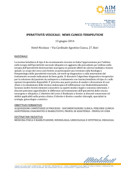 iperattivit&agrave; vescicale: news clinico-terapeutiche