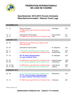 2014-2015 Events Schedule - International Luge Federation