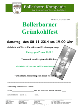 Bollerborner Grünkohlfest - Bollerborn Kompanie