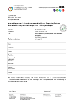 Anmeldung - Landesenergieagentur Sachsen-Anhalt GmbH (LENA)
