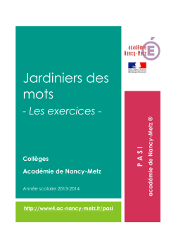 Jardiniers des mots - Exercices - Académie de Nancy-Metz