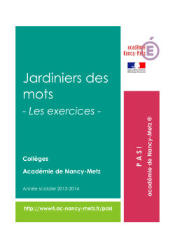 Jardiniers des mots - Exercices - Acad&eacute;mie de Nancy-Metz